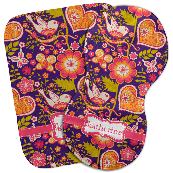 Custom Birds & Hearts Burp Cloth (Personalized)