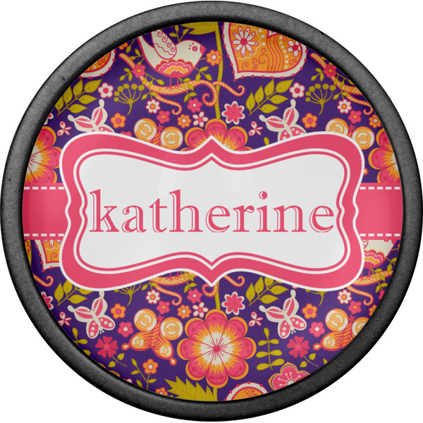 Birds & Hearts Cabinet Knob - Black - Front