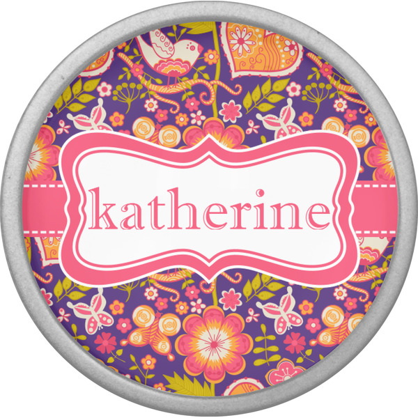 Birds & Hearts Cabinet Knob - Nickel - Front