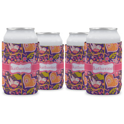 Birds & Hearts Can Cooler (12 oz) - Set of 4 w/ Name or Text