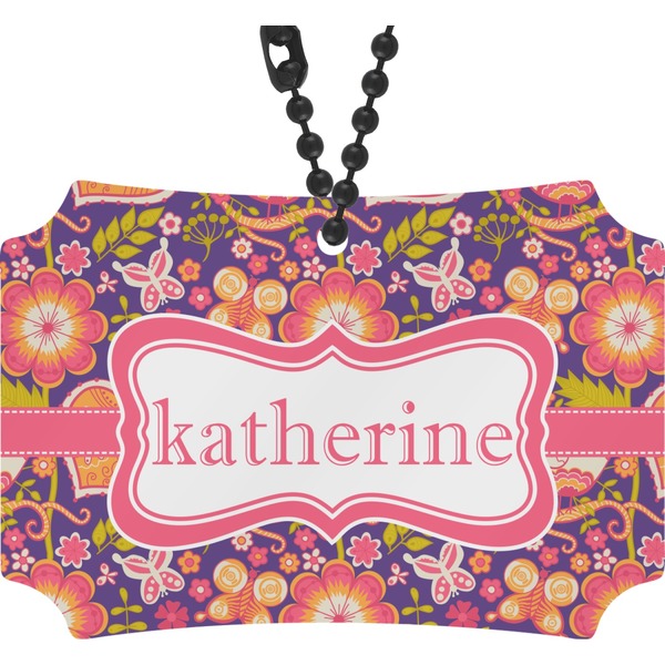 Custom Birds & Hearts Rear View Mirror Ornament (Personalized)