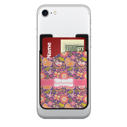 Birds & Hearts 2-in-1 Cell Phone Credit Card Holder & Screen Cleaner (Personalized)