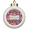 Birds & Hearts Ceramic Ball Ornament (Personalized)
