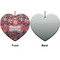 Birds & Hearts Ceramic Flat Ornament - Heart Front & Back (APPROVAL)