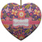 Birds & Hearts Ceramic Flat Ornament - Heart (Front)