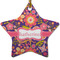 Birds & Hearts Star Ceramic Ornament w/ Name or Text
