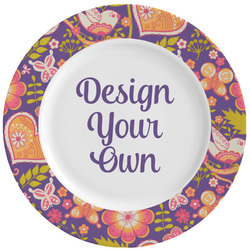 Birds & Hearts Ceramic Dinner Plates (Set of 4) (Personalized)