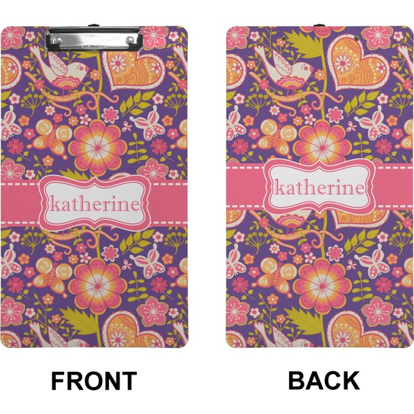 Birds & Hearts Clipboard (Legal) (Front + Back)