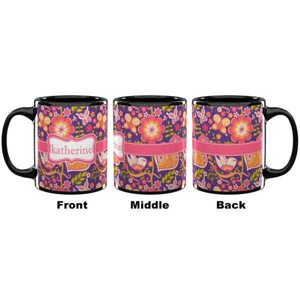 Birds & Hearts Coffee Mug - 11 oz - Black APPROVAL