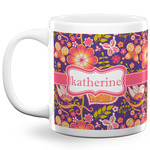 Birds & Hearts 20 Oz Coffee Mug - White (Personalized)