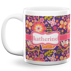 Birds & Hearts 20 Oz Coffee Mug - White (Personalized)