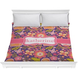 Birds & Hearts Comforter - King (Personalized)