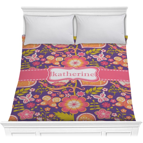 Custom Birds & Hearts Comforter - Full / Queen (Personalized)