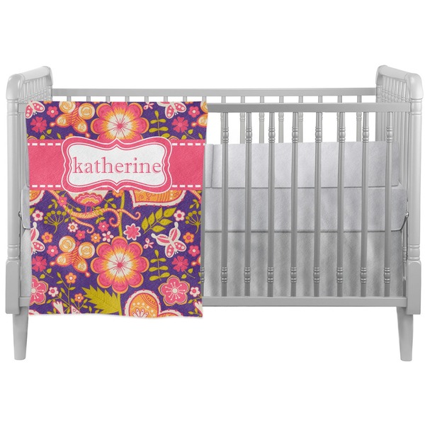 Custom Birds & Hearts Crib Comforter / Quilt (Personalized)