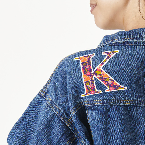 Custom Birds & Hearts Twill Iron On Patch - Custom Shape - Large (Personalized)