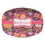 Birds & Hearts Plastic Platter - Microwave & Oven Safe Composite Polymer (Personalized)