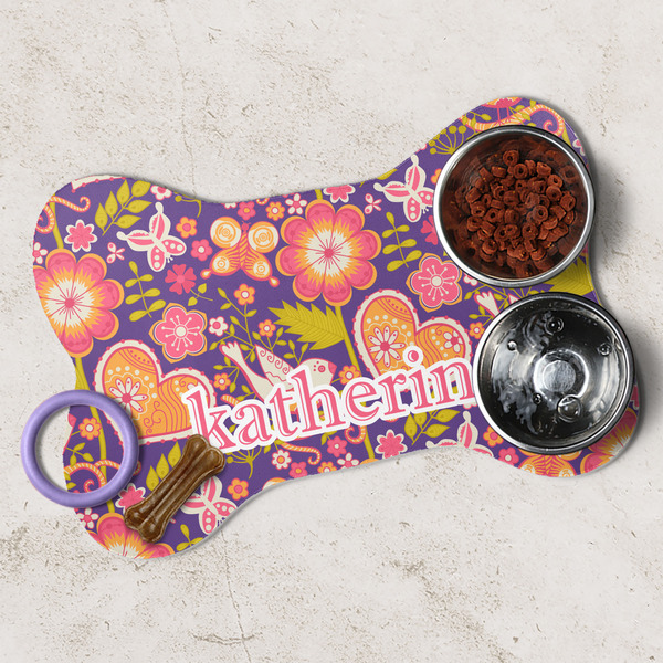 Birds & Hearts Dog Bone Shaped Mat Lifestyle
