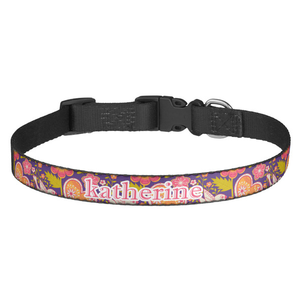 Custom Birds & Hearts Dog Collar (Personalized)