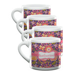 Birds & Hearts Double Shot Espresso Cups - Set of 4 (Personalized)