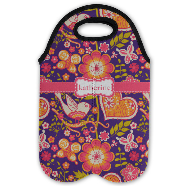 Birds & Hearts Double Wine Tote - Flat (new)