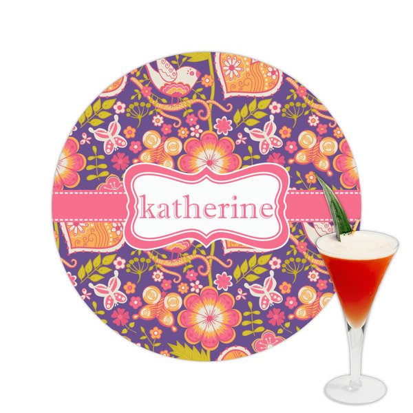 Custom Birds & Hearts Printed Drink Topper -  2.5" (Personalized)