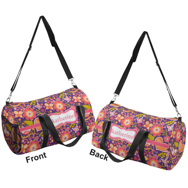 Birds & Hearts Duffle bag large front and back sides