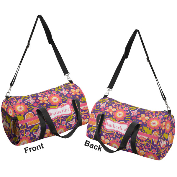 Birds & Hearts Duffle bag small front and back sides
