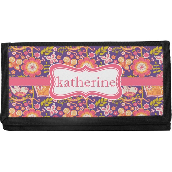 Custom Birds & Hearts Canvas Checkbook Cover (Personalized)