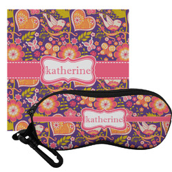 Birds & Hearts Eyeglass Case & Cloth (Personalized)