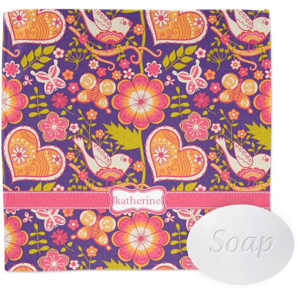 Birds & Hearts Wash Cloth with soap