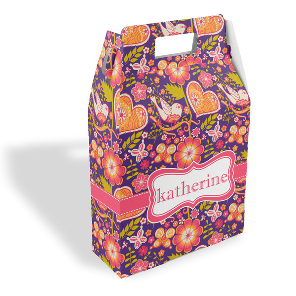 Custom Birds & Hearts Gable Favor Box (Personalized)