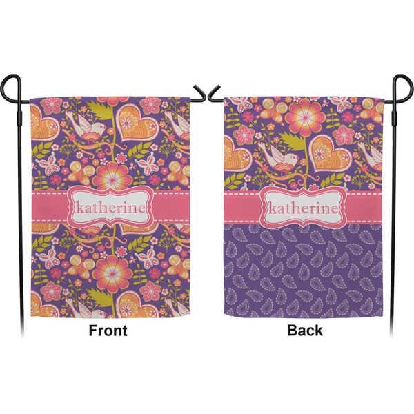 Birds & Hearts Garden Flag - Double Sided Front and Back