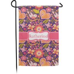 Birds & Hearts Small Garden Flag - Double Sided w/ Name or Text