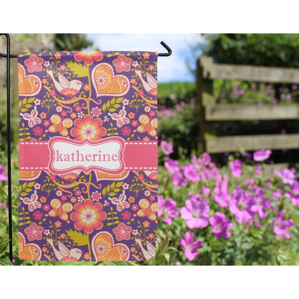 Birds & Hearts Garden Flag - Outside In Flowers