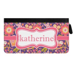 Birds & Hearts Genuine Leather Ladies Zippered Wallet (Personalized)