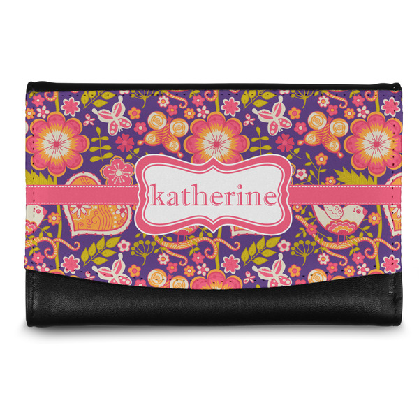 Custom Birds & Hearts Genuine Leather Women's Wallet - Small (Personalized)