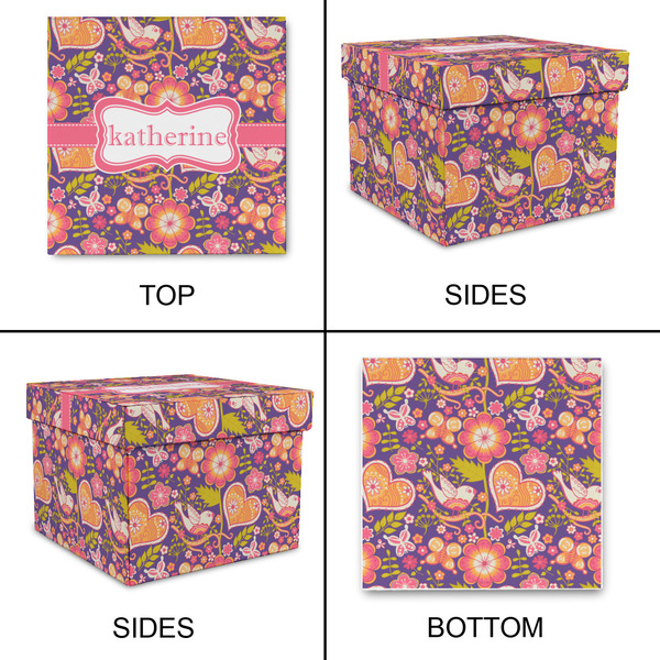 Birds & Hearts Gift Boxes with Lid - Canvas Wrapped - Medium - Approval