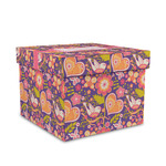 Birds & Hearts Gift Box with Lid - Canvas Wrapped - Medium (Personalized)