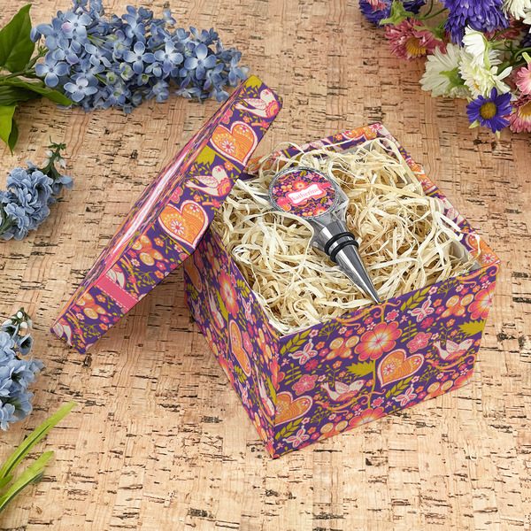 Birds & Hearts Gift Boxes with Lid - Canvas Wrapped - Medium - In Context