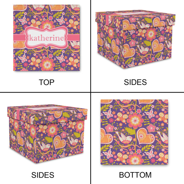 Birds & Hearts Gift Boxes with Lid - Canvas Wrapped - Small - Approval