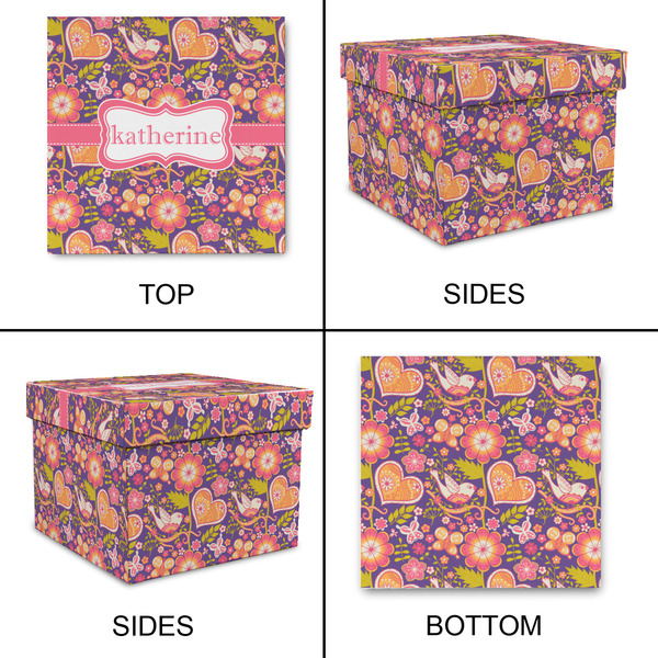 Birds & Hearts Gift Boxes with Lid - Canvas Wrapped - X-Large - Approval