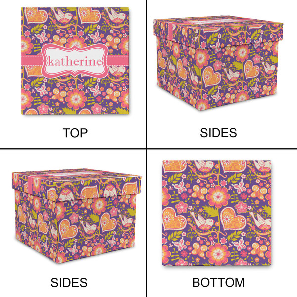 Birds & Hearts Gift Boxes with Lid - Canvas Wrapped - XX-Large - Approval