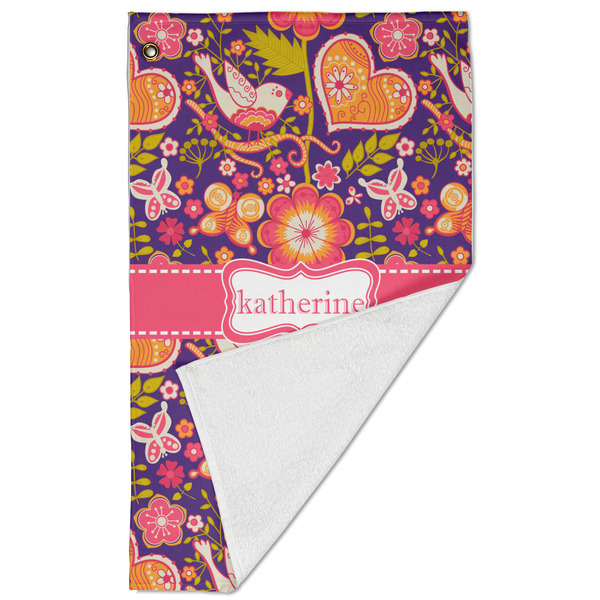 Birds & Hearts Golf Towel - Folded (Large)