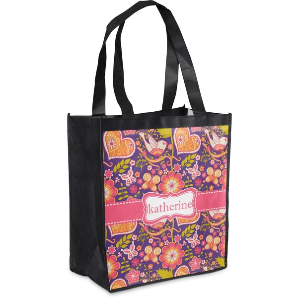 Custom Birds & Hearts Grocery Bag (Personalized)