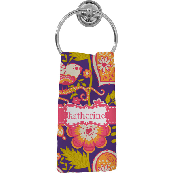 Custom Birds & Hearts Hand Towel - Full Print (Personalized)