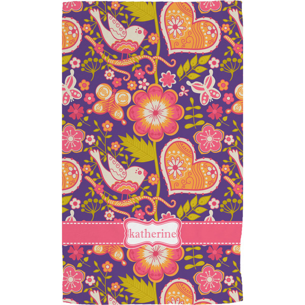 Birds & Hearts Hand Towel (Personalized)