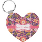 Birds & Hearts Heart Plastic Keychain w/ Name or Text