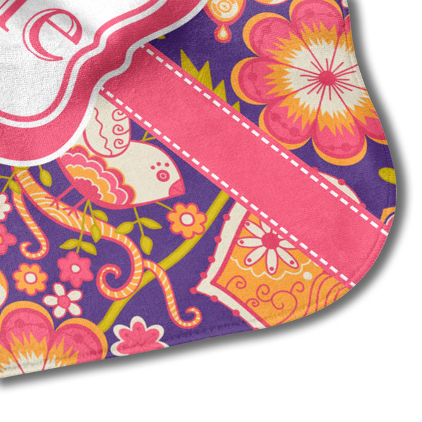 Birds & Hearts Hooded Baby Towel- Detail Corner