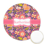Birds & Hearts Printed Cookie Topper - Round (Personalized)