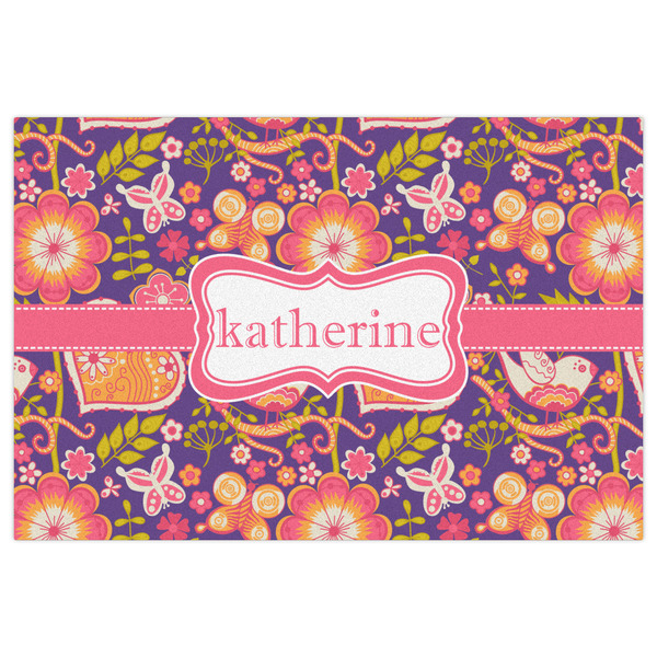 Birds & Hearts Indoor / Outdoor Rug - 2'x3' - Front Flat